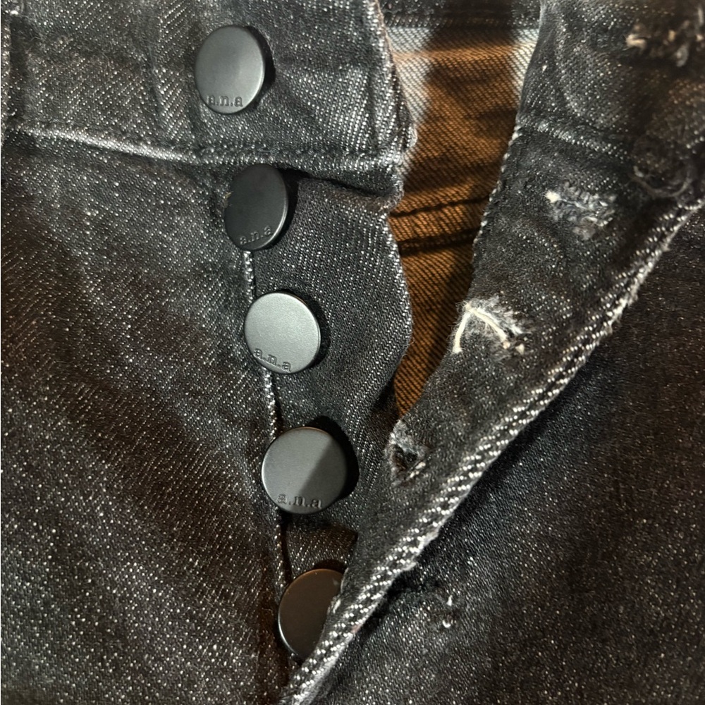a.n.a Charcoal Wide-Leg Jeans - Picture 3 of 4